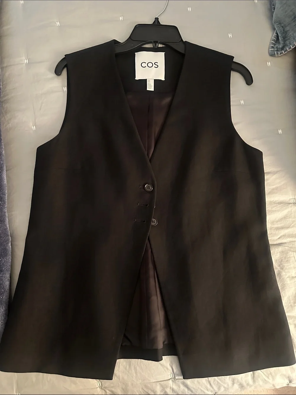 COS Black Sleeveless Buttoned Tailored Vest